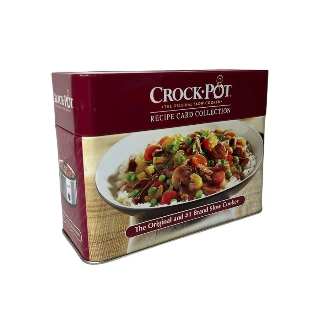 Crock-Pot Recipe Card Collection Tin‎ Box The Original and #1 Brand Slow Cooker